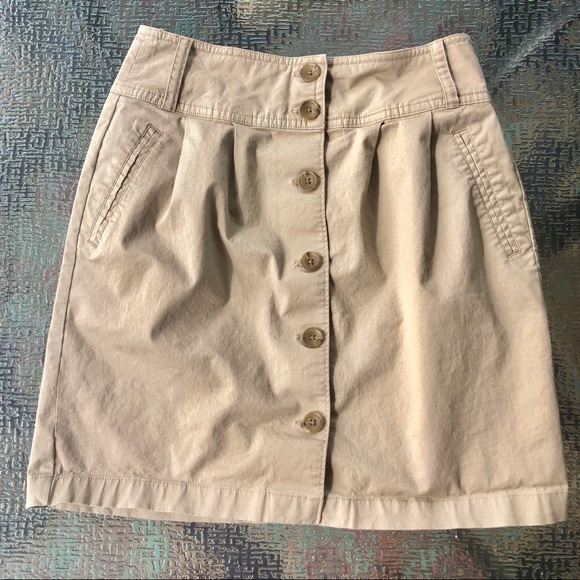 button front skirt khaki